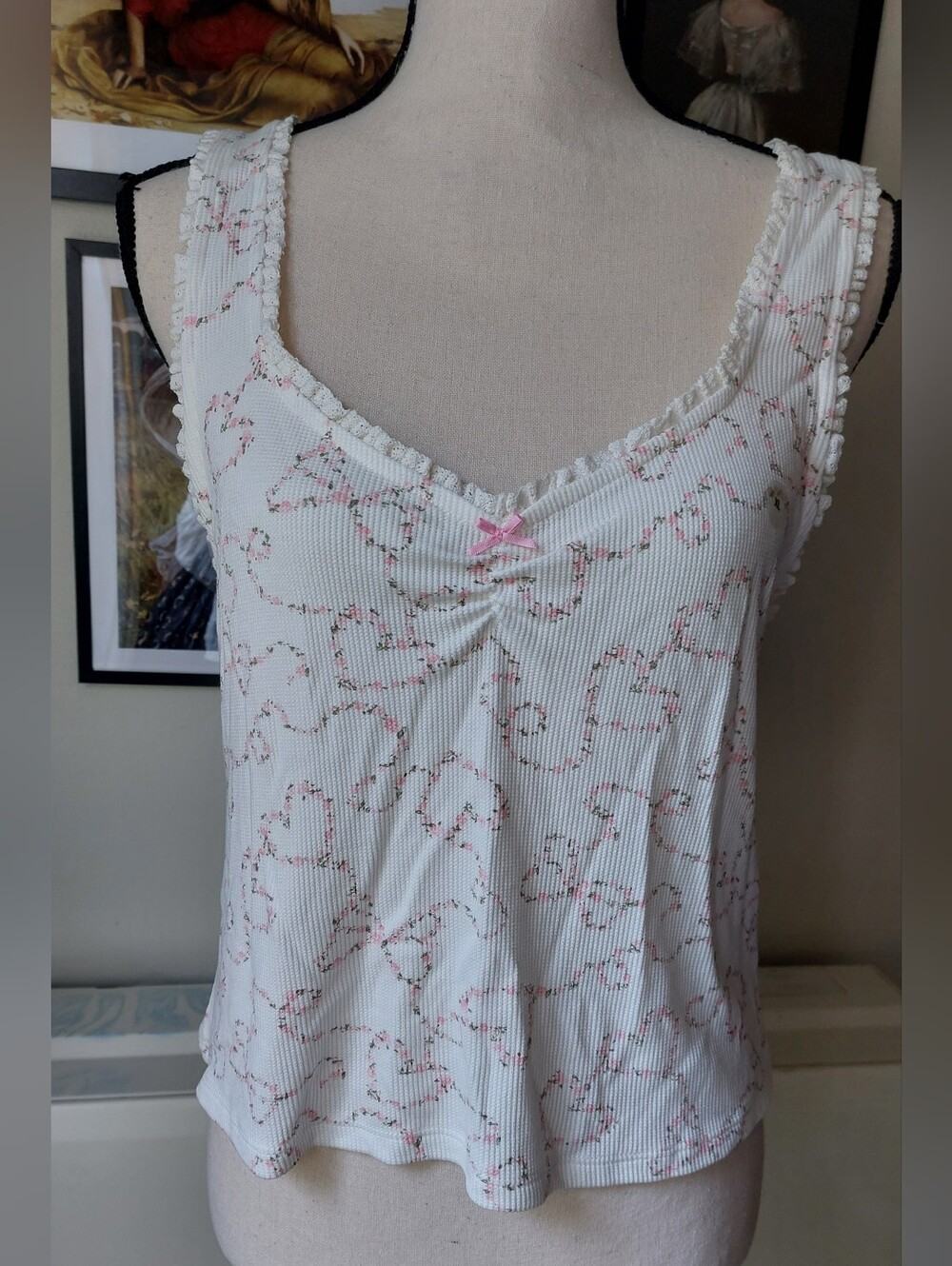 NWT White/Pink Floral Tank Top